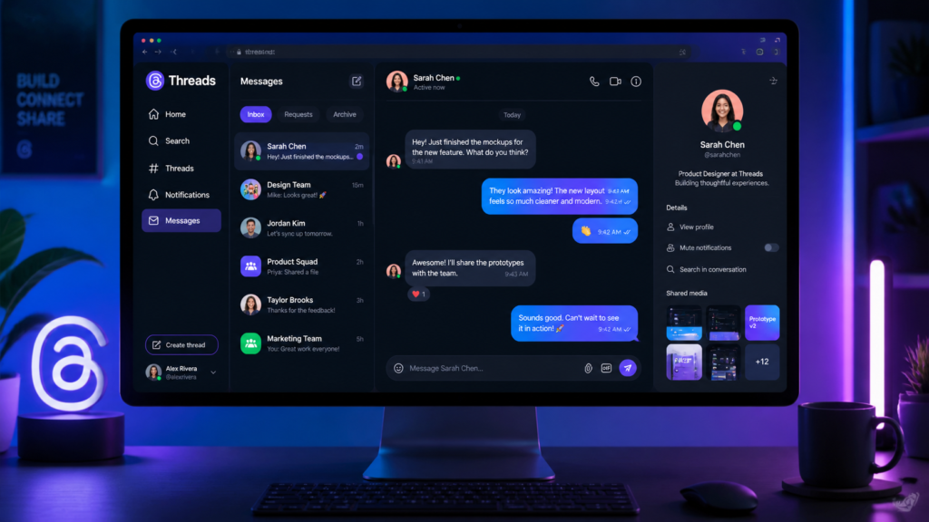threads web messaging